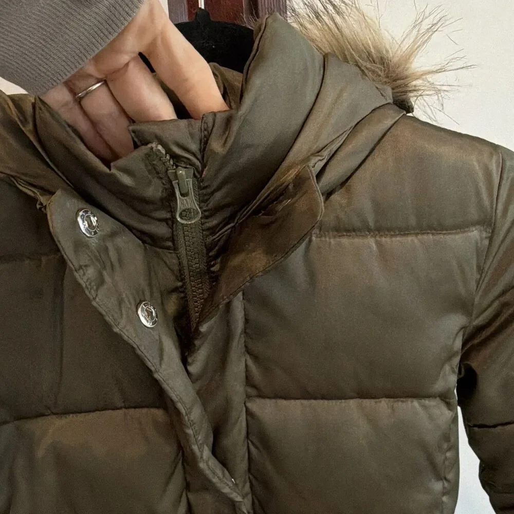 Gapkids Hooded Fleece Lined Parka Olive Lg